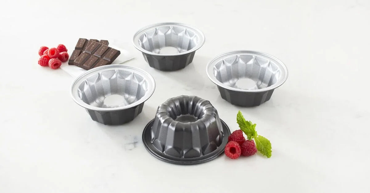 4-pc 4.5" Mini Fluted Cake Pan Set