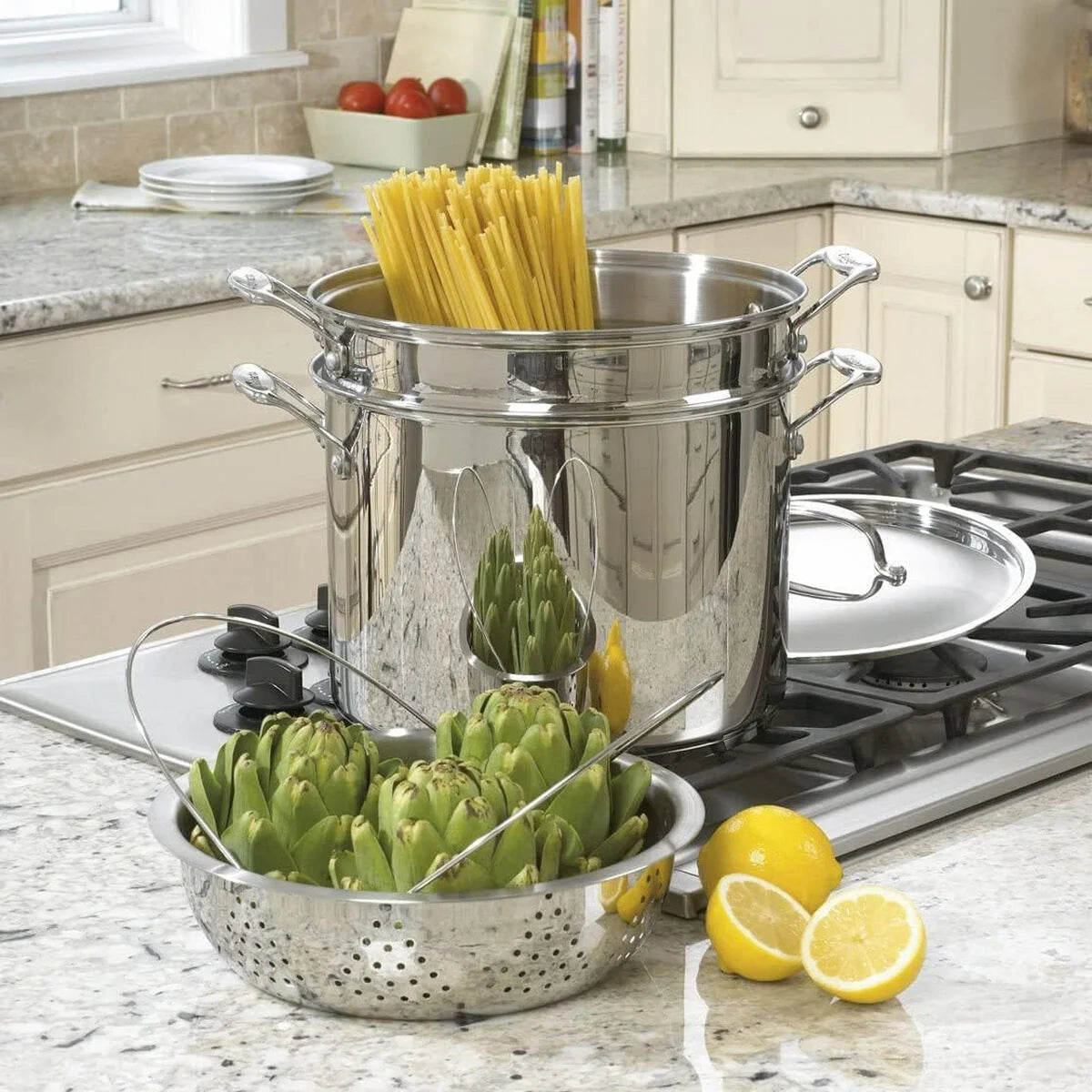 Chef's Classic™ Stainless 12 Quart Pasta/Steamer 4 Piece Set