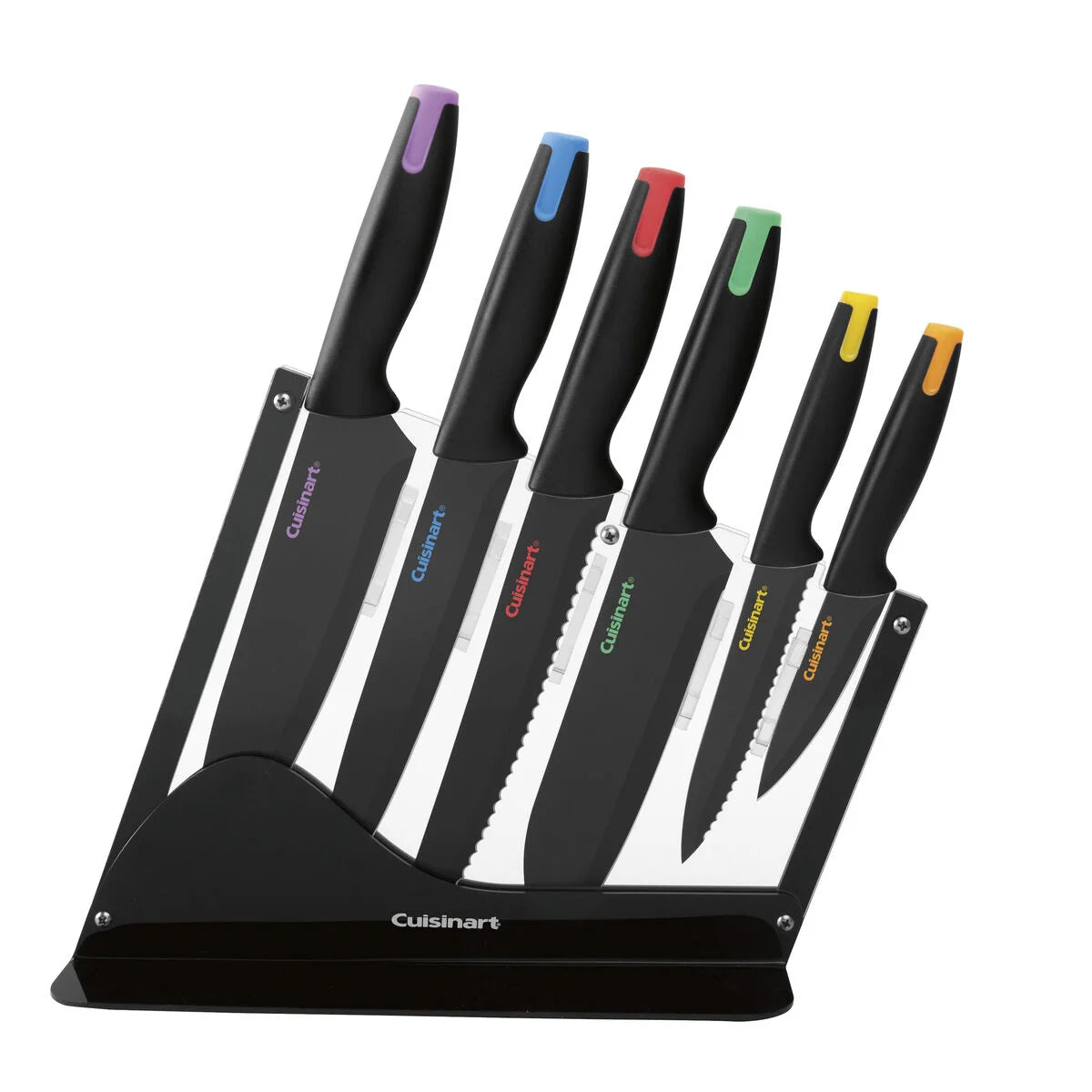7pc Ceramic Coated Cutlery Set in Acrylic Block