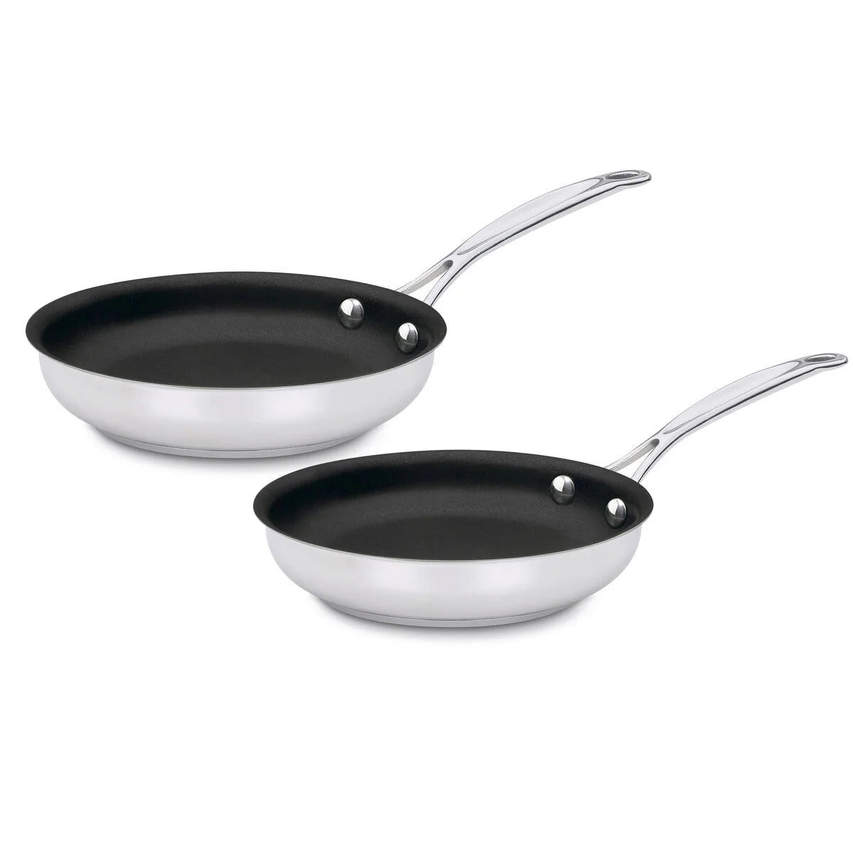 Chef's Classic™ Stainless Set of 2 Non-Stick Skillets (9" Skillet & 11" Skillet)