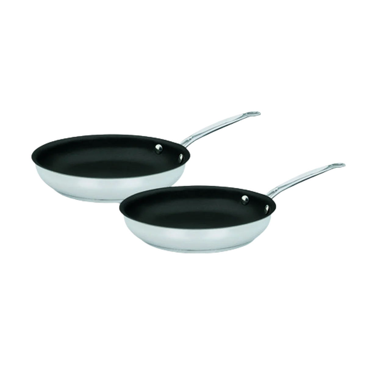 Chef's Classic™ Stainless Set of 2 Non-Stick Skillets (9" Skillet & 11" Skillet)