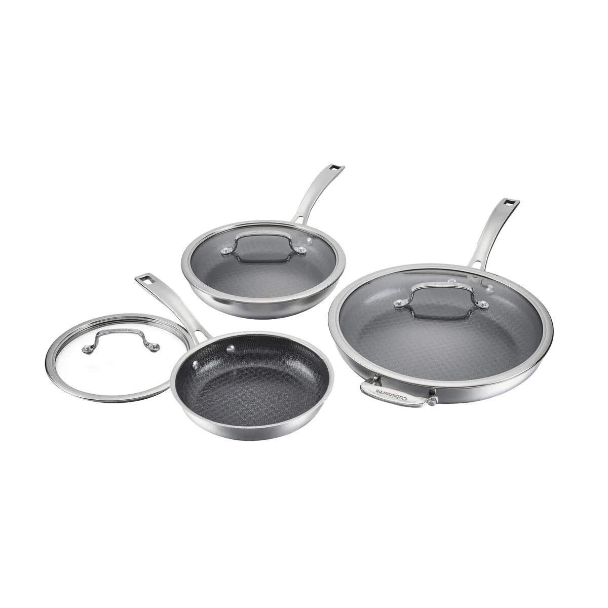 FusionPlus® Hybrid 6pc Skillet Set– 8” with Lid, 10” with Lid, 12” with Lid"