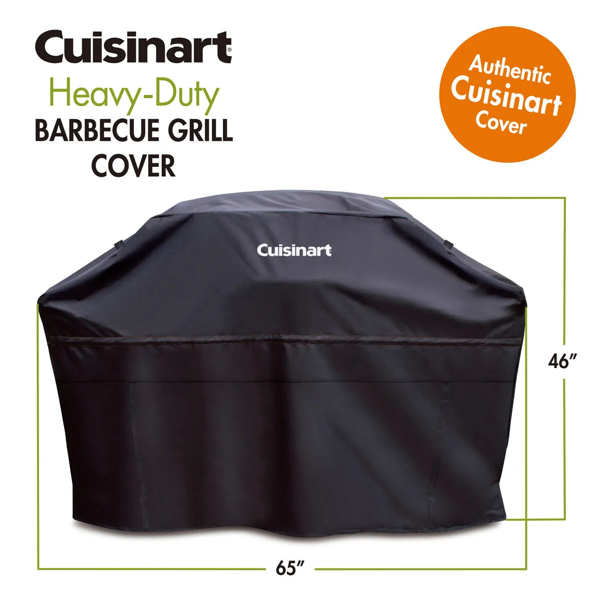Heavy-Duty 65" Barbecue Grill Cover - Black