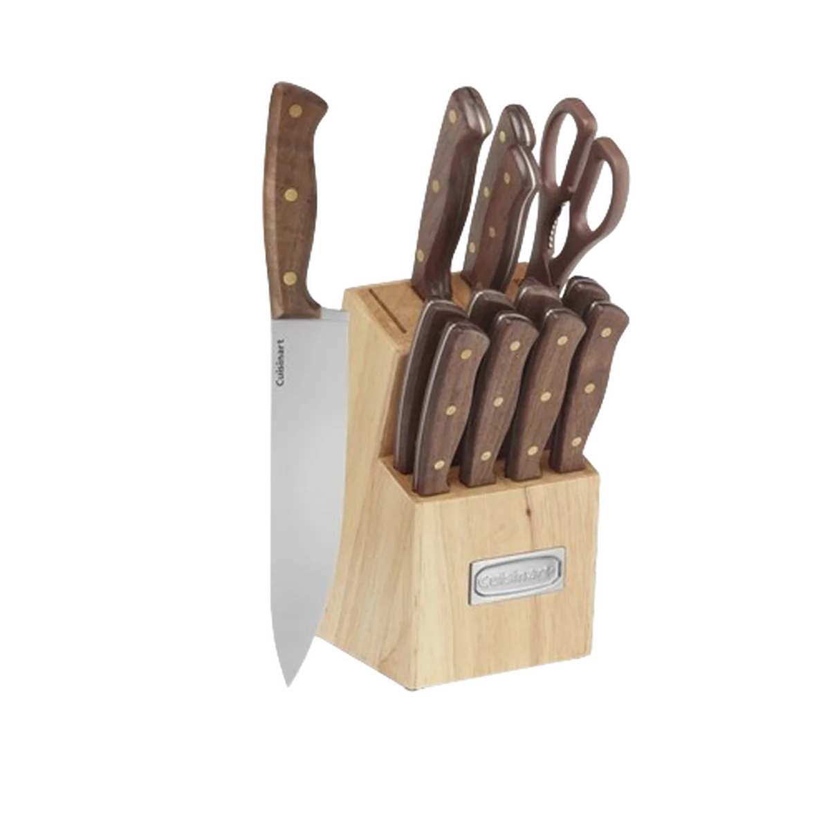 Walnut Triple Rivet 14 Piece Knife Block Set
