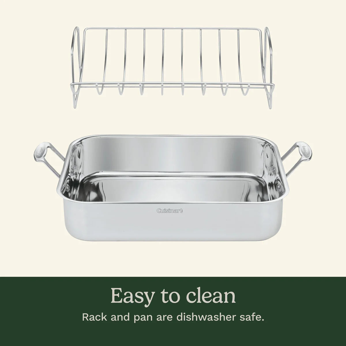 Chef's Classic™ Stainless 16" Roasting Pan with Rack