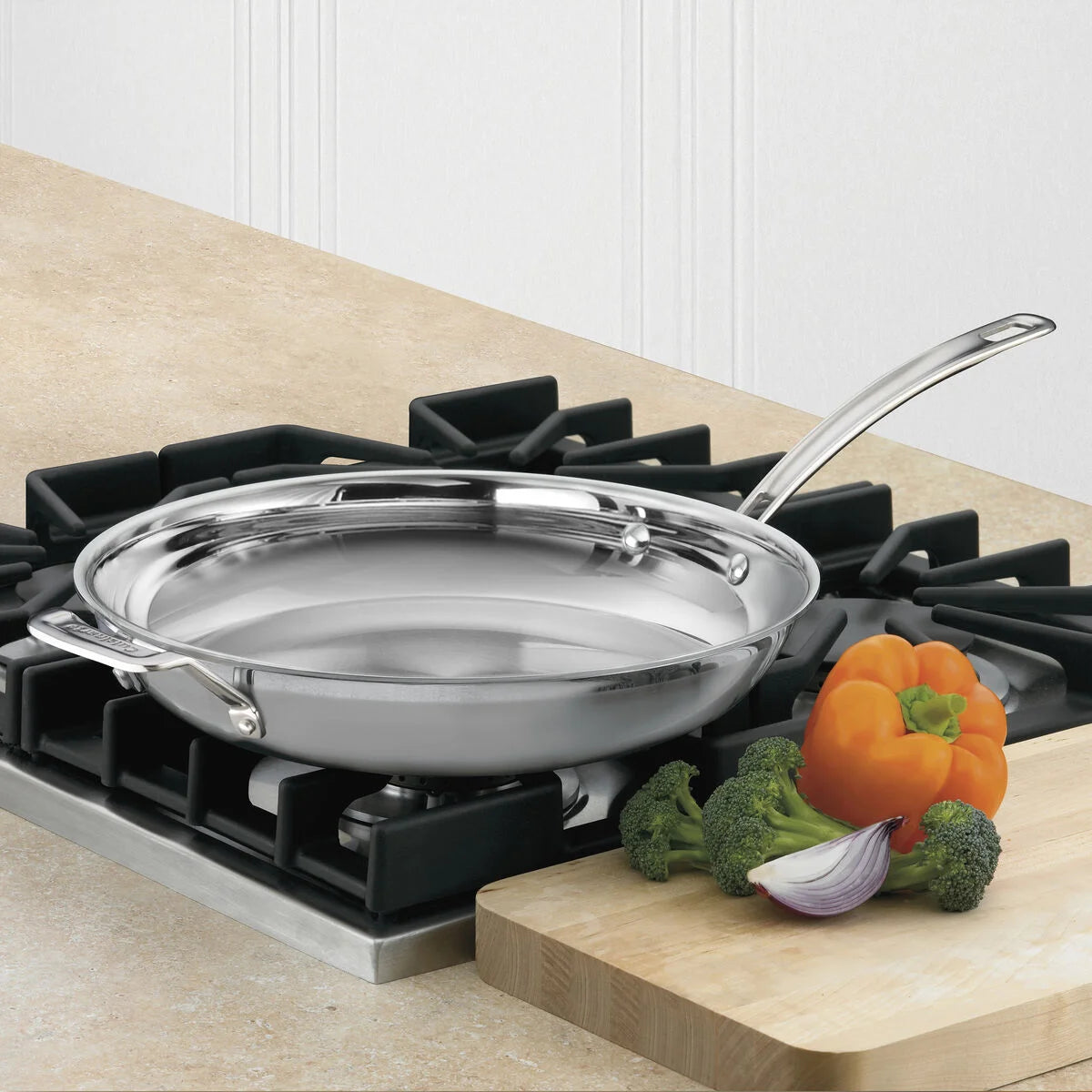 Discontinued MultiClad Pro Triple Ply Stainless Cookware 12'' Skillet with Helper Handle