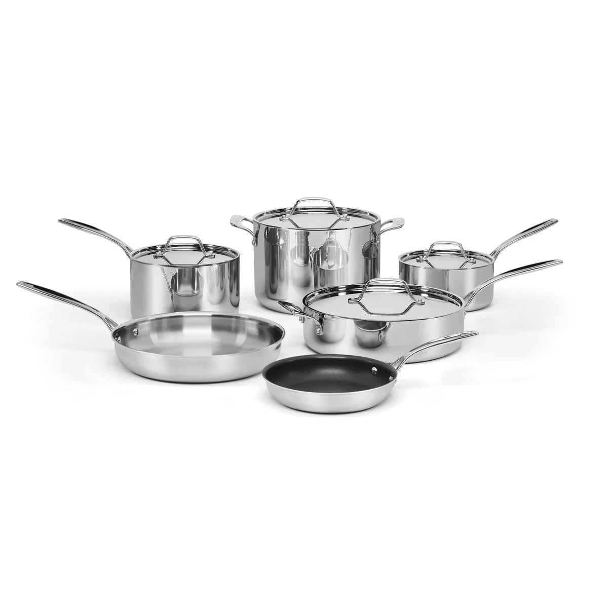 Custom-Clad 5-Ply Stainless Steel 10 Piece Cookware Set