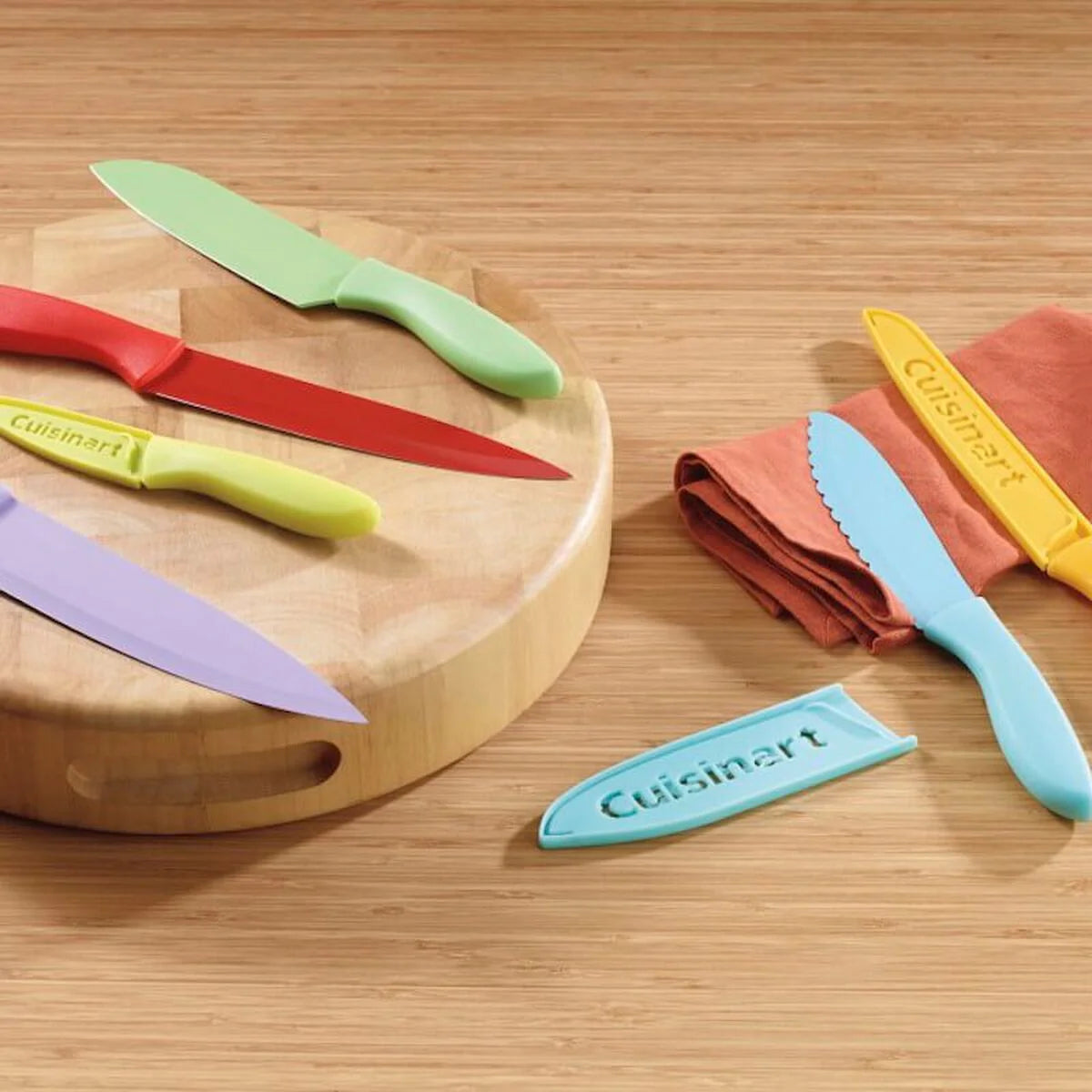 12 Piece Ceramic Coated Color Knife Set with Blade Guards
