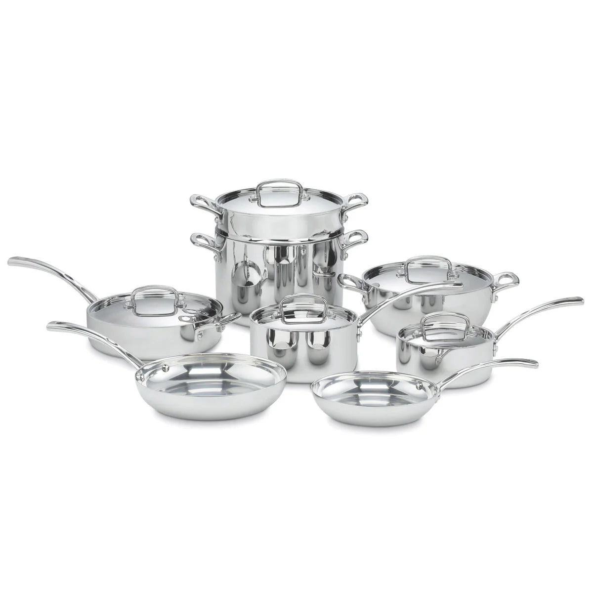 French Classic Tri-Ply Stainless Cookware 13 Piece Set