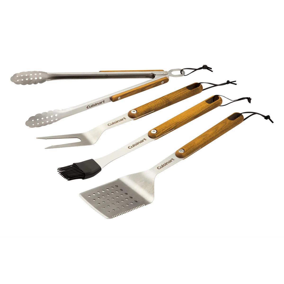 4 Piece Ash Wood Grill Tool Set