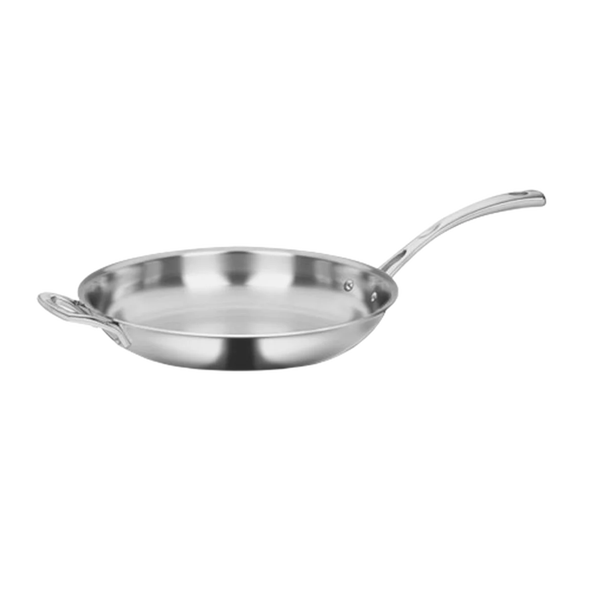 French Classic Tri-Ply Stainless Cookware 12" Frying Pan with Helper Handle