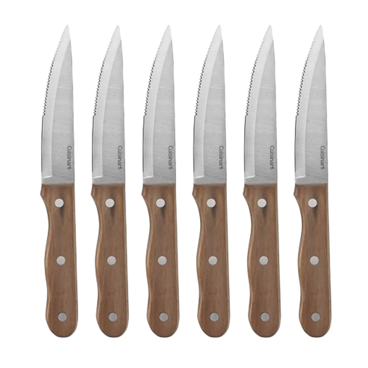 6 Piece Triple Rivet Walnut Steak Knife Set