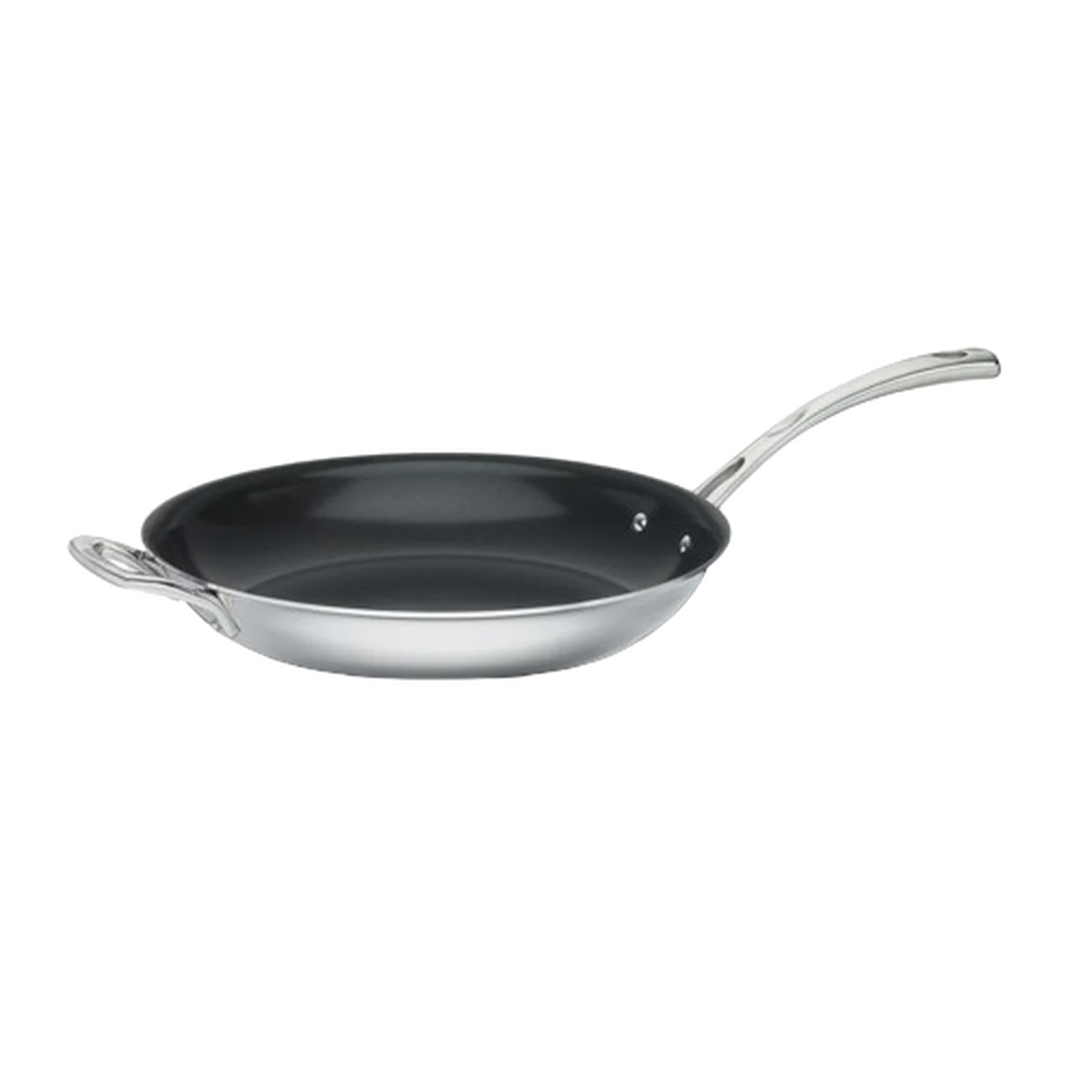 French Classic Tri-Ply Stainless Cookware 12" Nonstick Frying Pan with Helper Handle