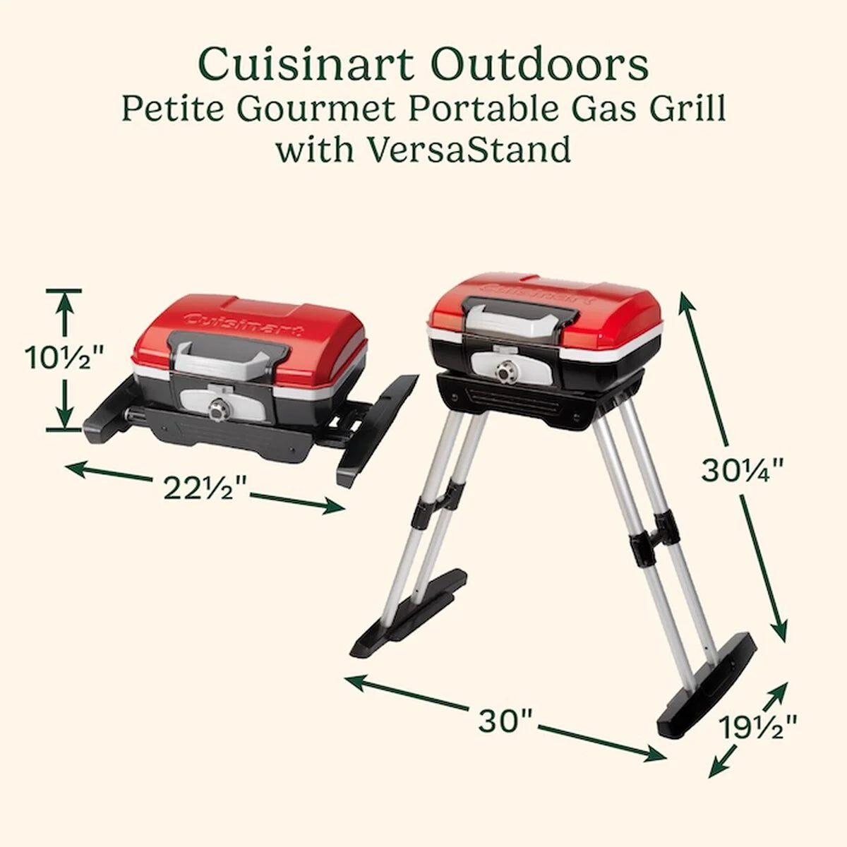 Discontinued Petite Gourmet Portable Gas Grill with VersaStand