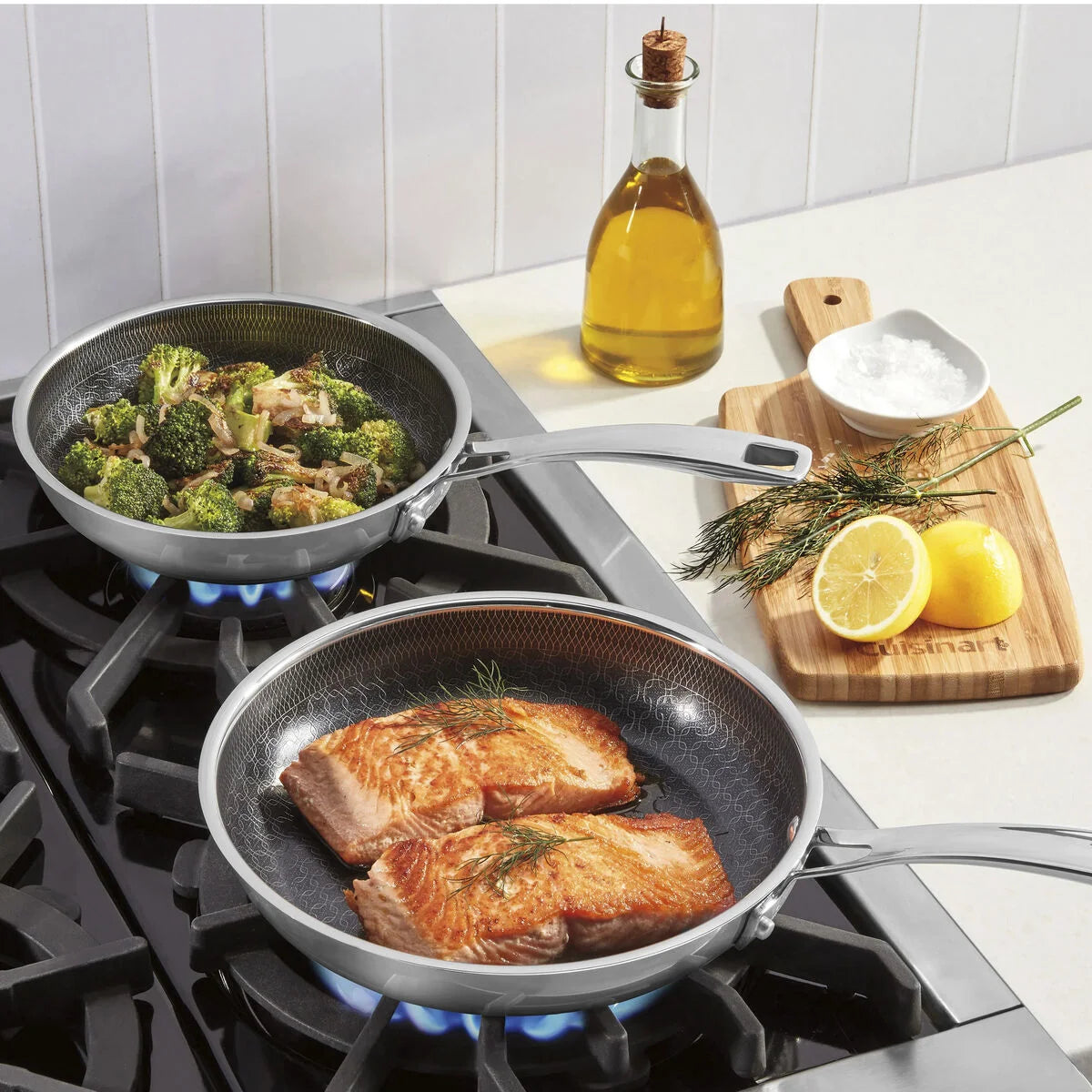 FusionPlus® Hybrid Stainless Steel 2-Pk Skillets (8" & 10")