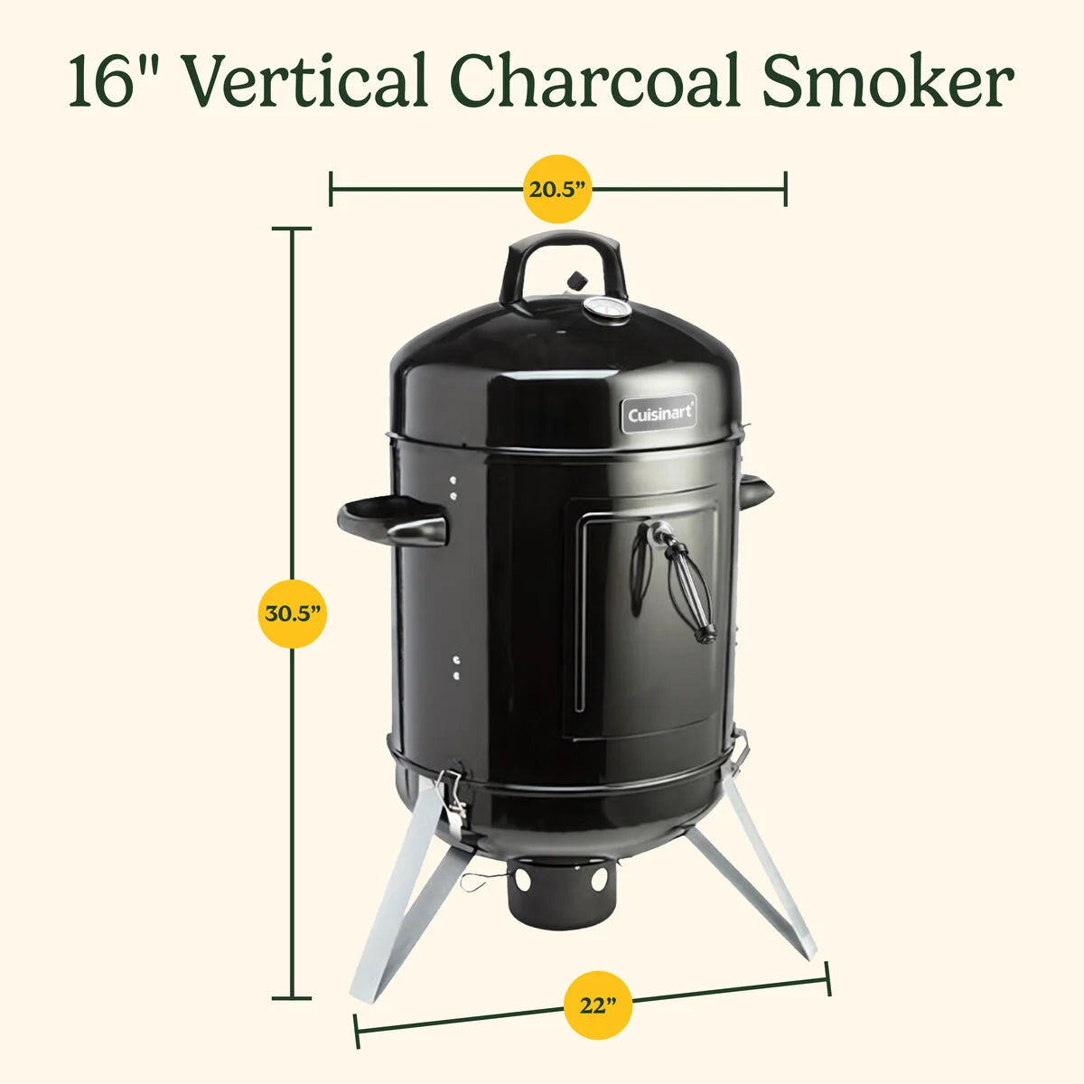 16" Vertical Charcoal Smoker