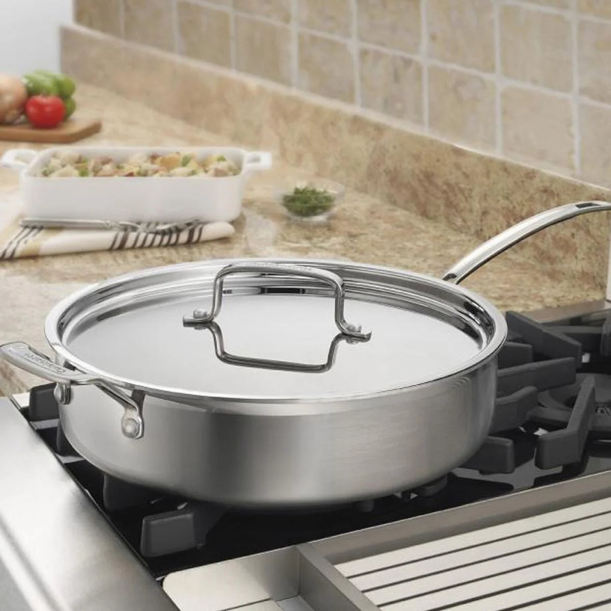 MultiClad Pro Triple Ply Stainless Cookware 5.5 Quart Sauté Pan