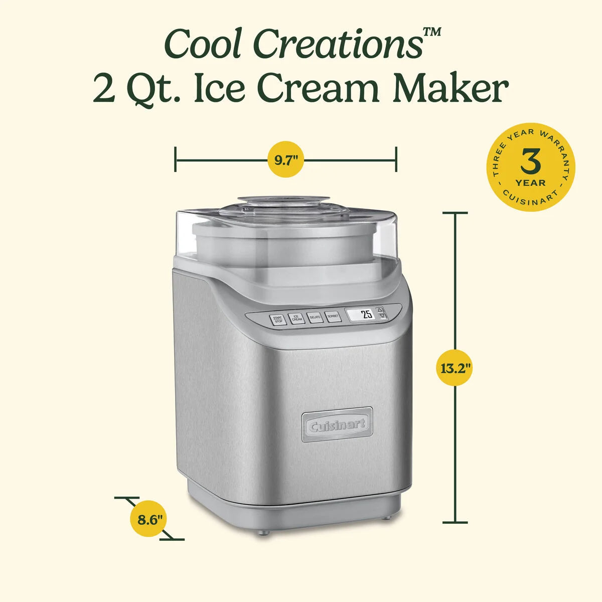 Cool Creations 2 Quart Ice Cream Maker