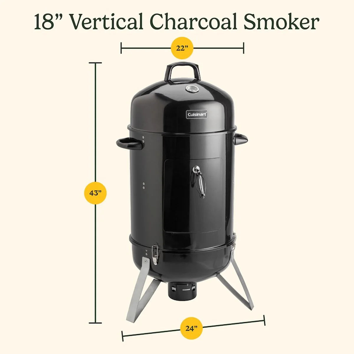 18" Vertical Charcoal Smoker