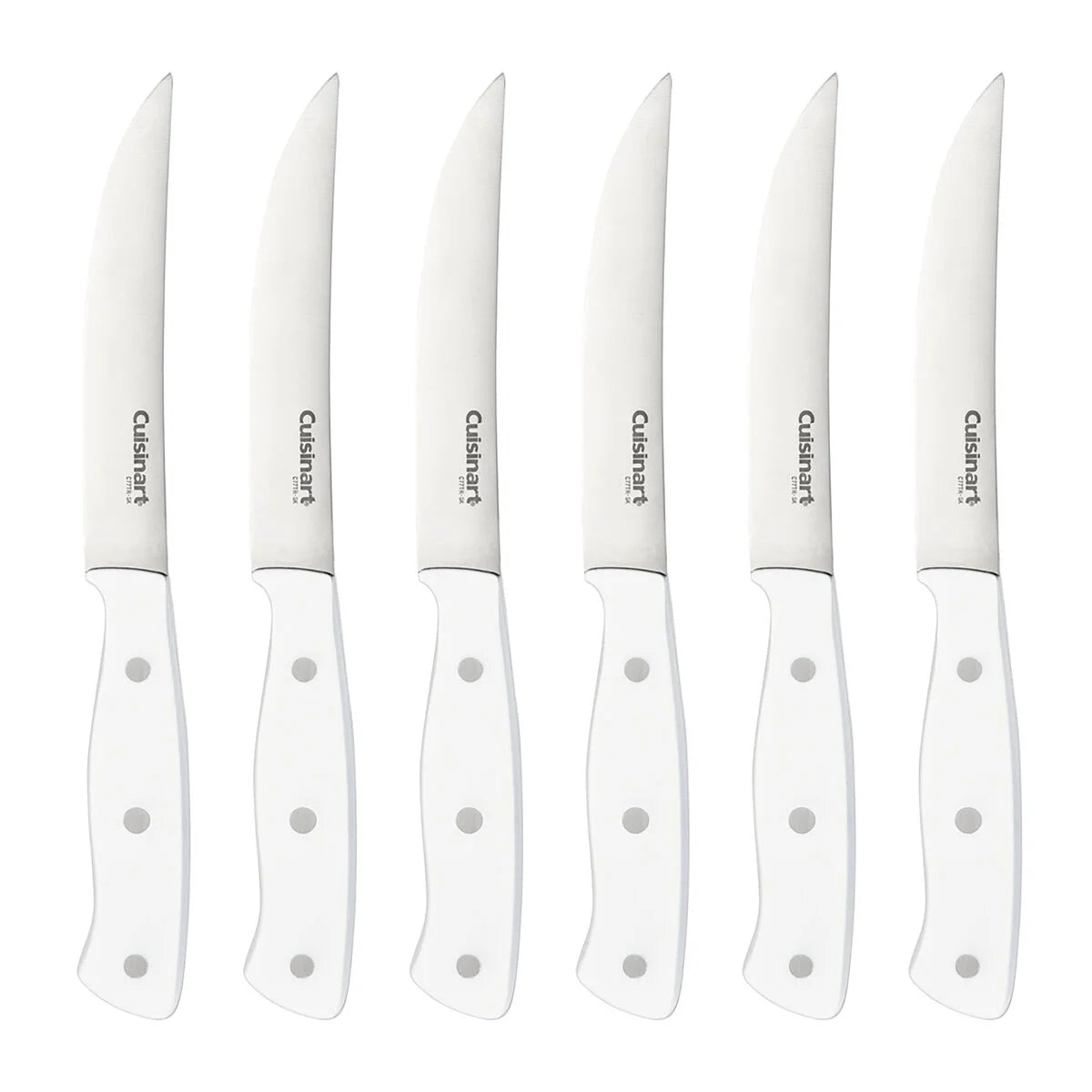 Classic Matte White Triple Rivet 6 Piece Steak Knife Set