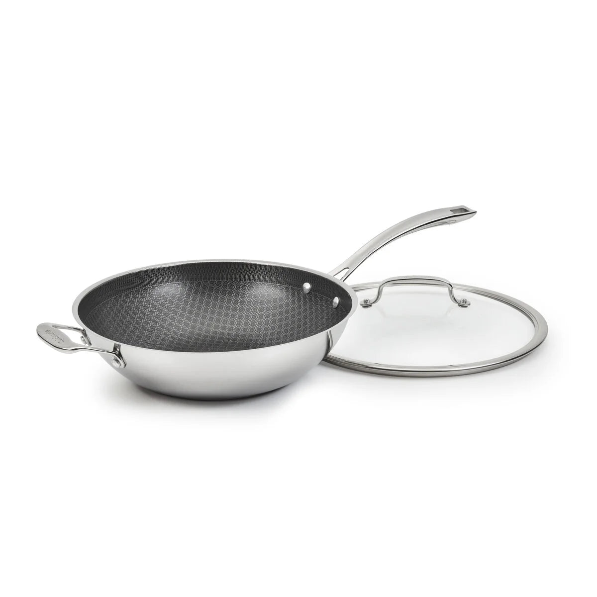 FusionPlus® Hybrid Stainless Steel 12" Wok with Cover and Helper Handle