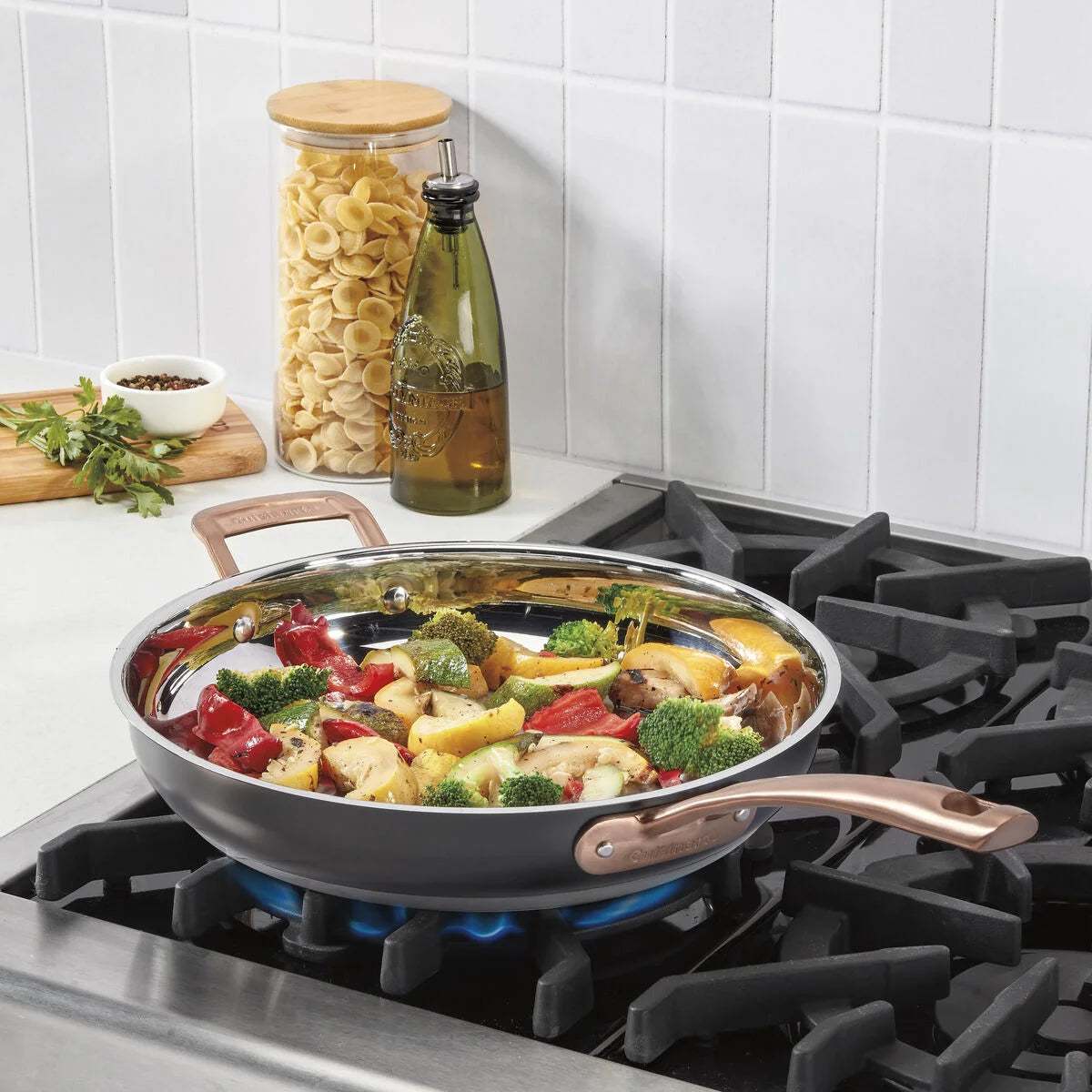Matte Black Elegance 12” Skillet w Helper Handle